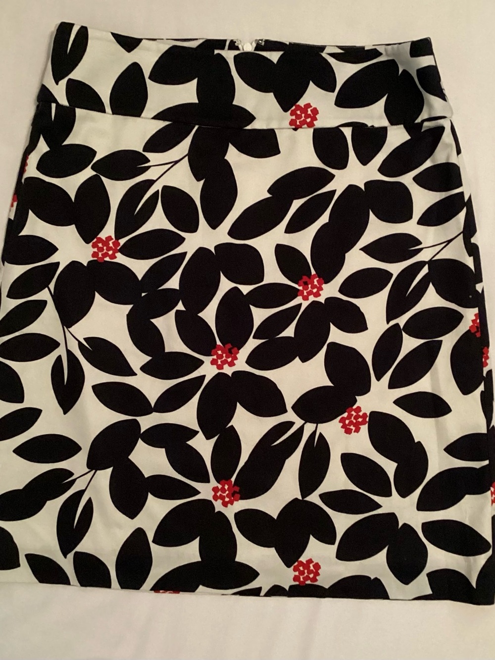Talbots Petites Ladies Black Botanical Print Skirt Size 8P